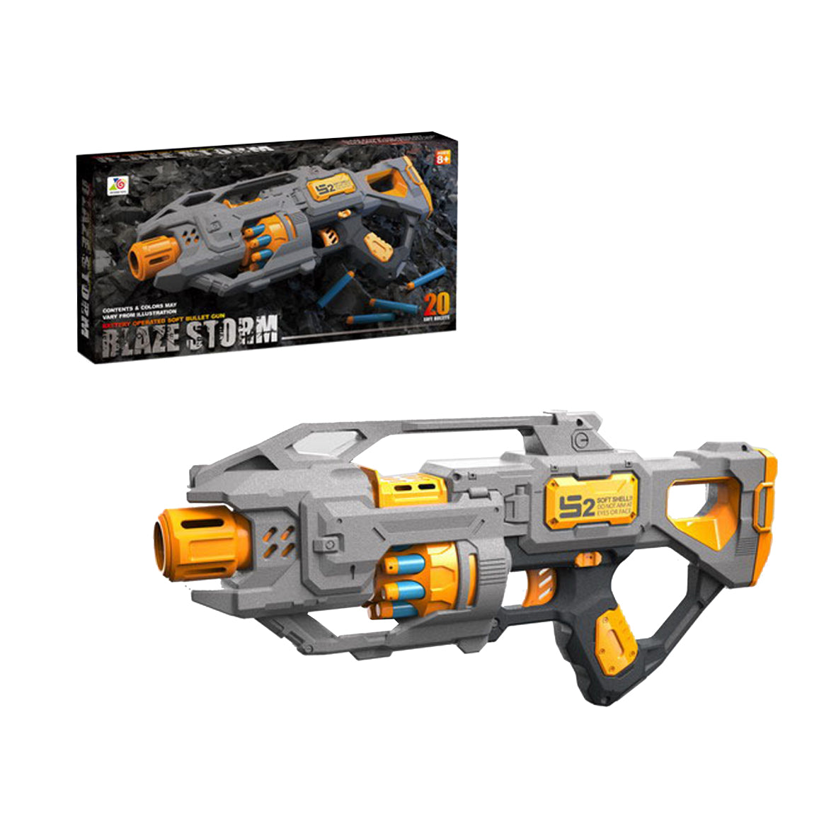 BlazeStorm S2 Electric Soft Bullet Blaster – تفنگ دارت فوم اتوماتیک برای کودکان