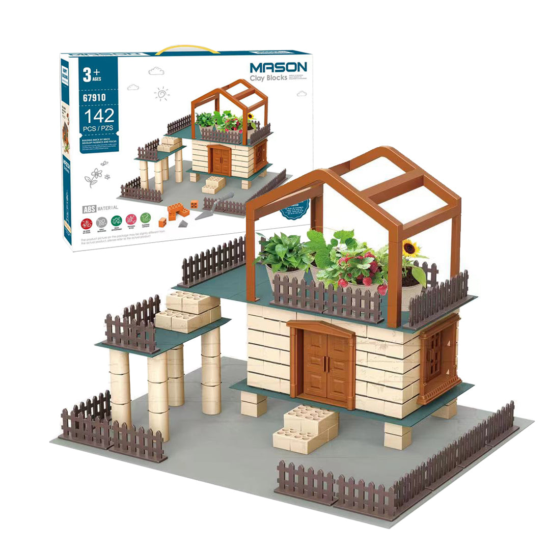 مجموعه بلوک ساختمانی کلاسیک Home Garden با 142 عدد برای 3+ کودک