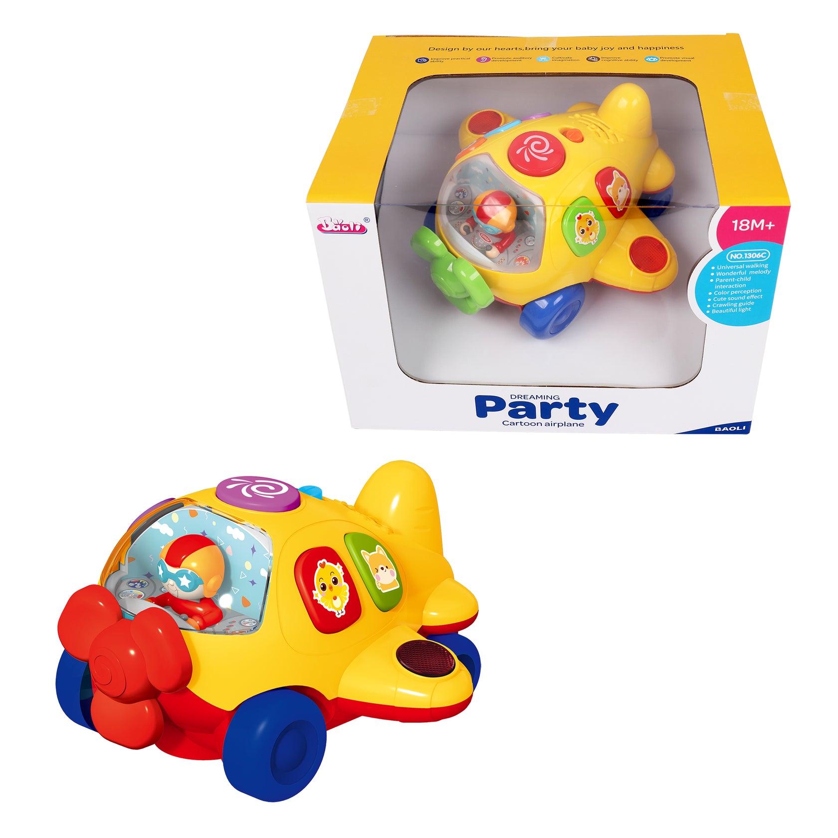 Dreaming Party Cartoon Airplane – product view