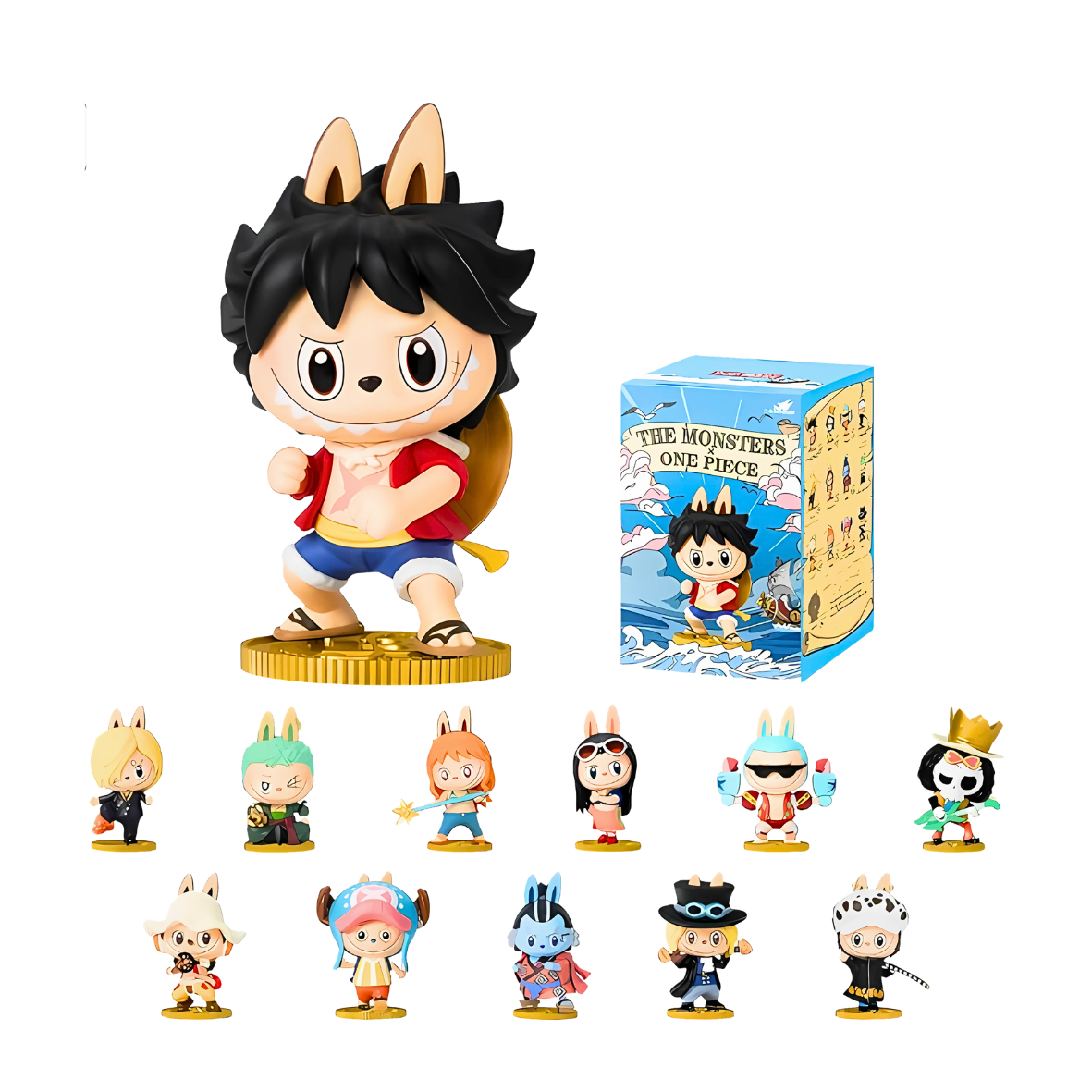 POP MART The Monsters × One Piece Series Figures فیگورهای جعبه کور، طراحی تصادفی