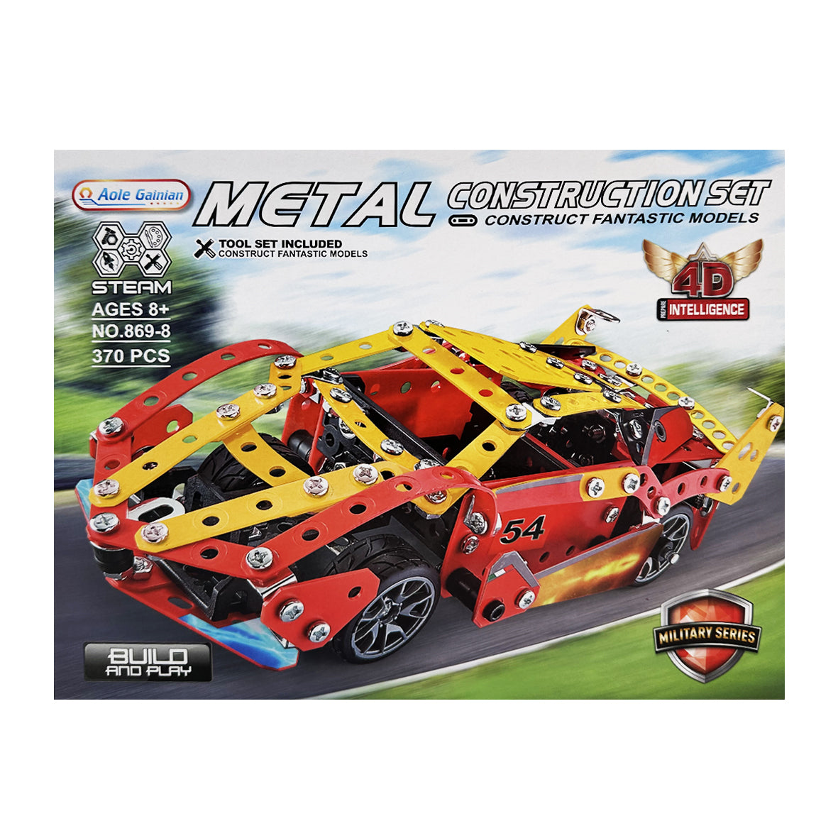 کیت ساخت فلزی Super Car با مجموعه ابزار برای سنین 8+