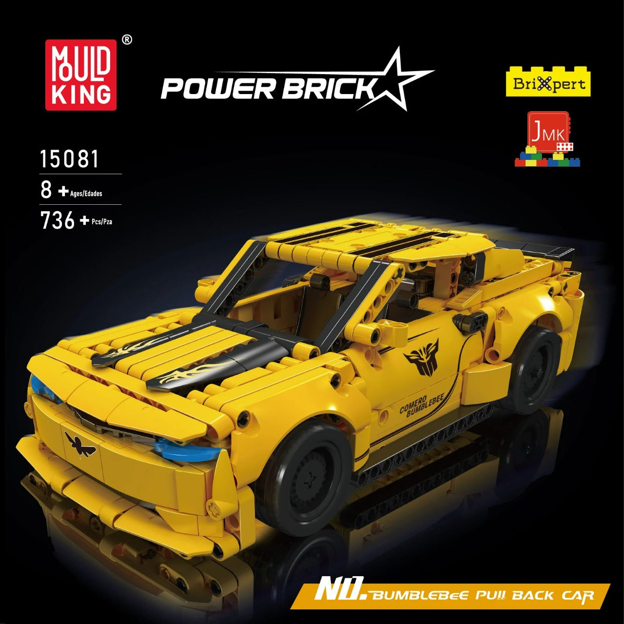 Mold King 15081 Bumblebee Pull Back Car