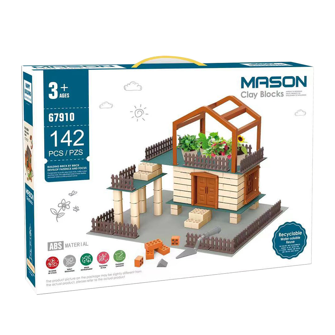 مجموعه بلوک ساختمانی کلاسیک Home Garden با 142 عدد برای 3+ کودک