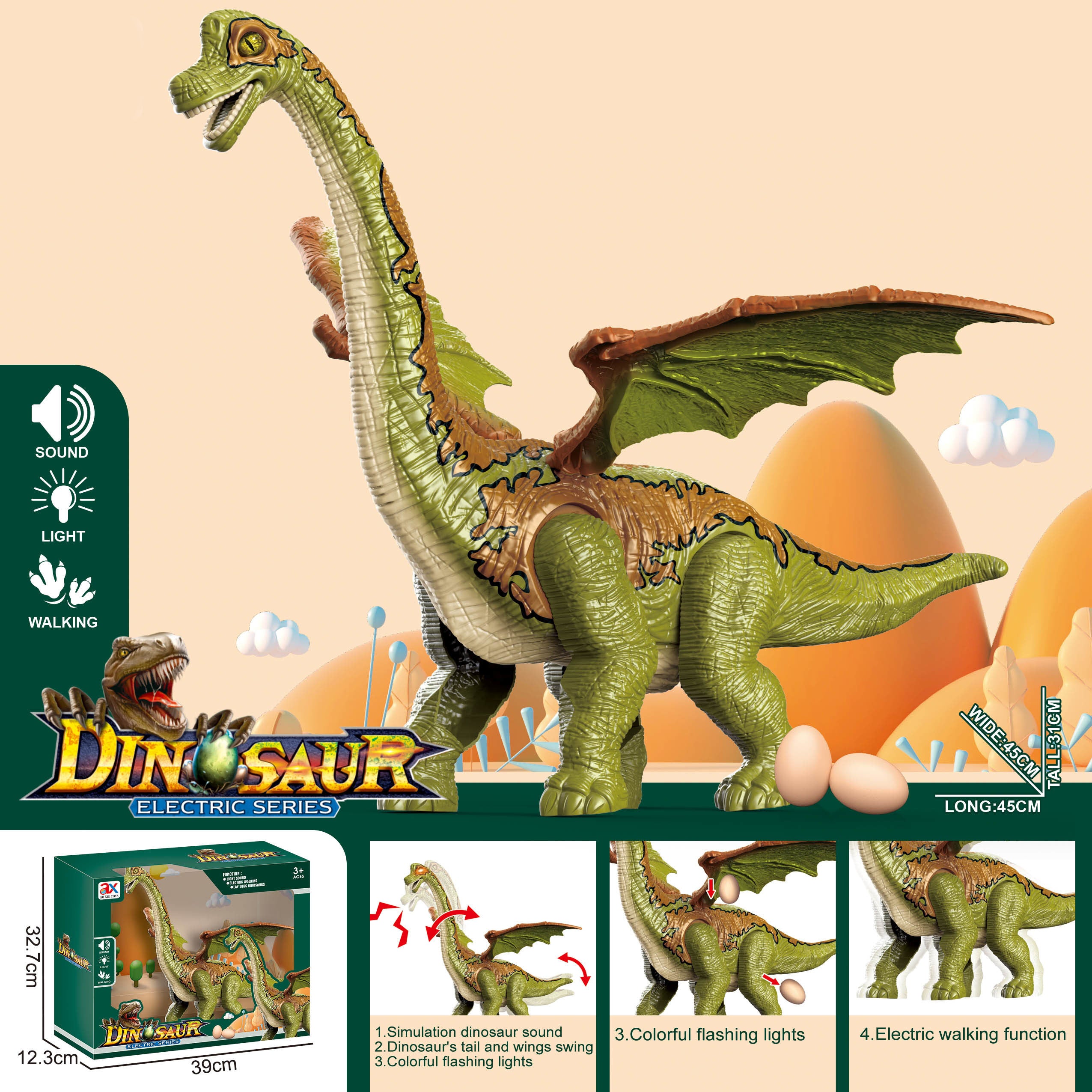 دایناسور Brachiosaurus تخمگذار برقی