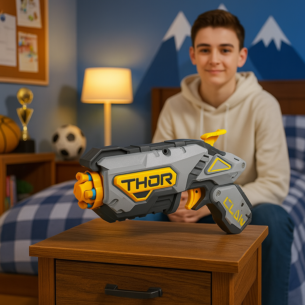 THOR-X Mini Power Dart Blaster – تفنگ گلوله نرم فشرده برای سرگرمی سریع