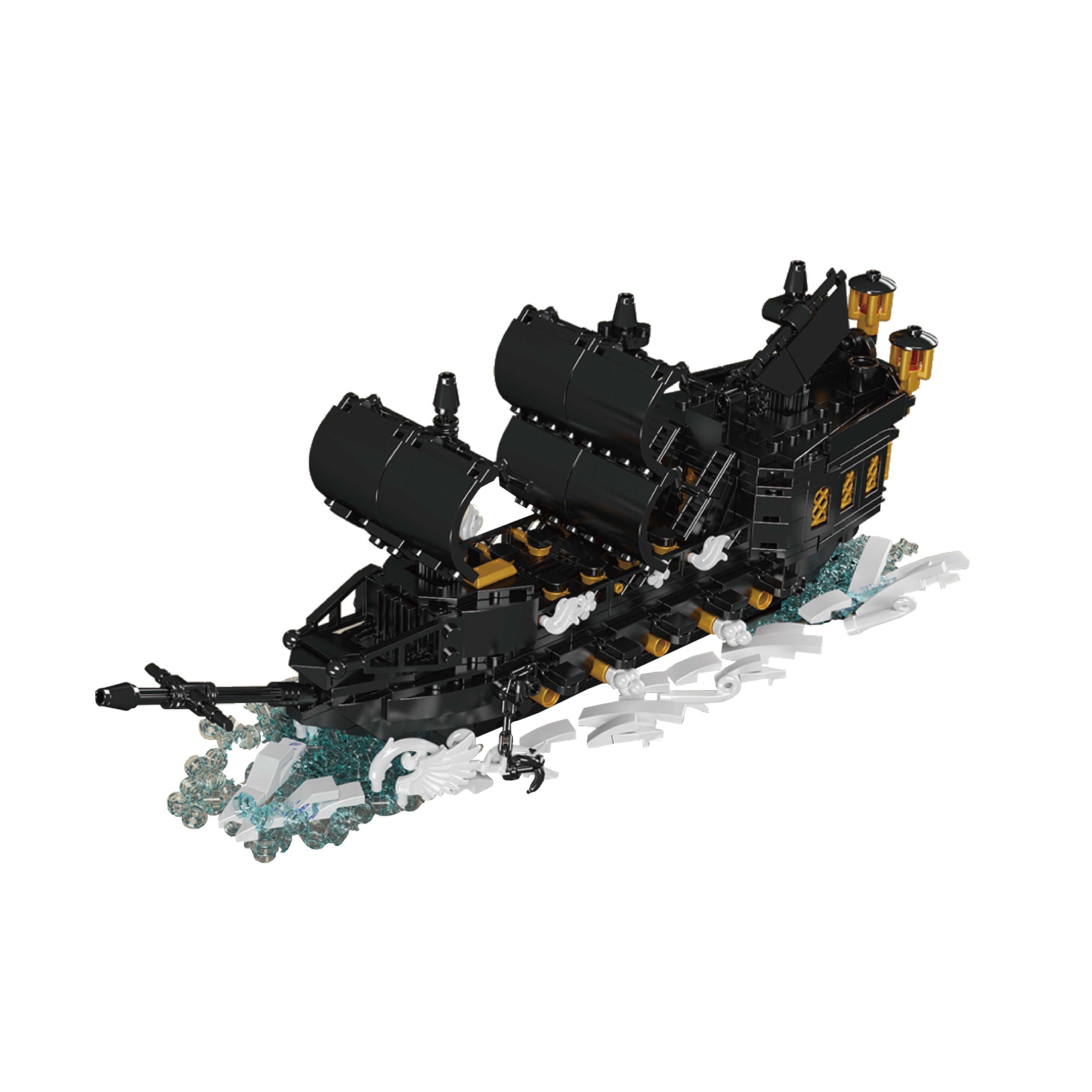 مجموعه ساختمان کشتی دزدان دریایی Mold King Black Ship-in-a-Bottle