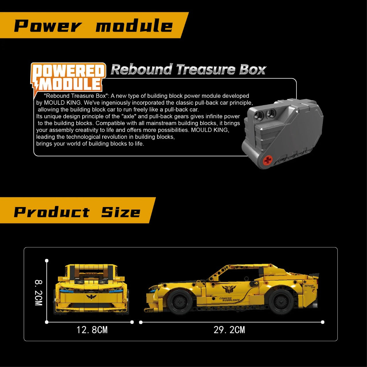 Mold King 15081 Bumblebee Pull Back Car