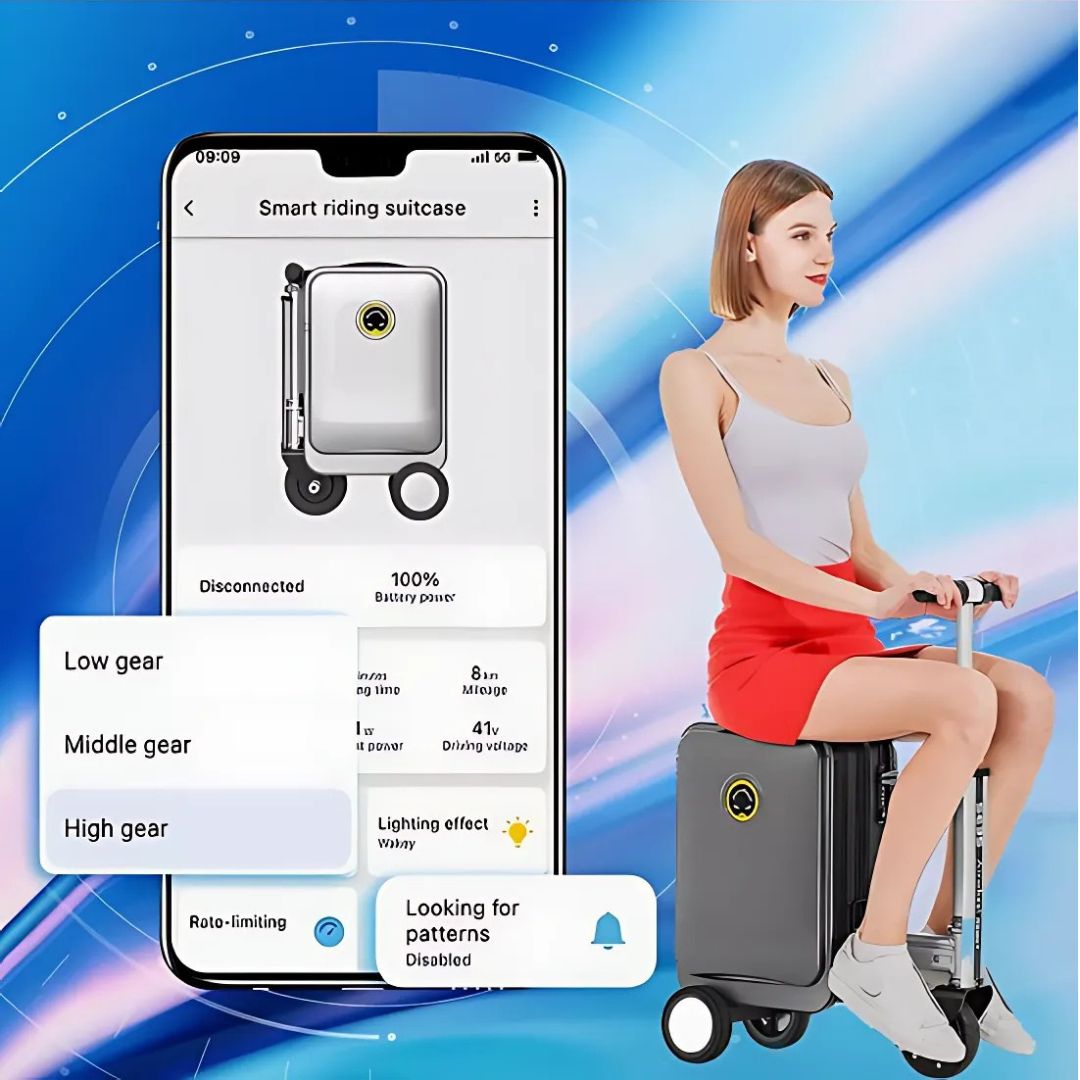چمدان هوشمند سواری Airwheel SE3S – چمدان کابین برقی با حالت اسکوتر