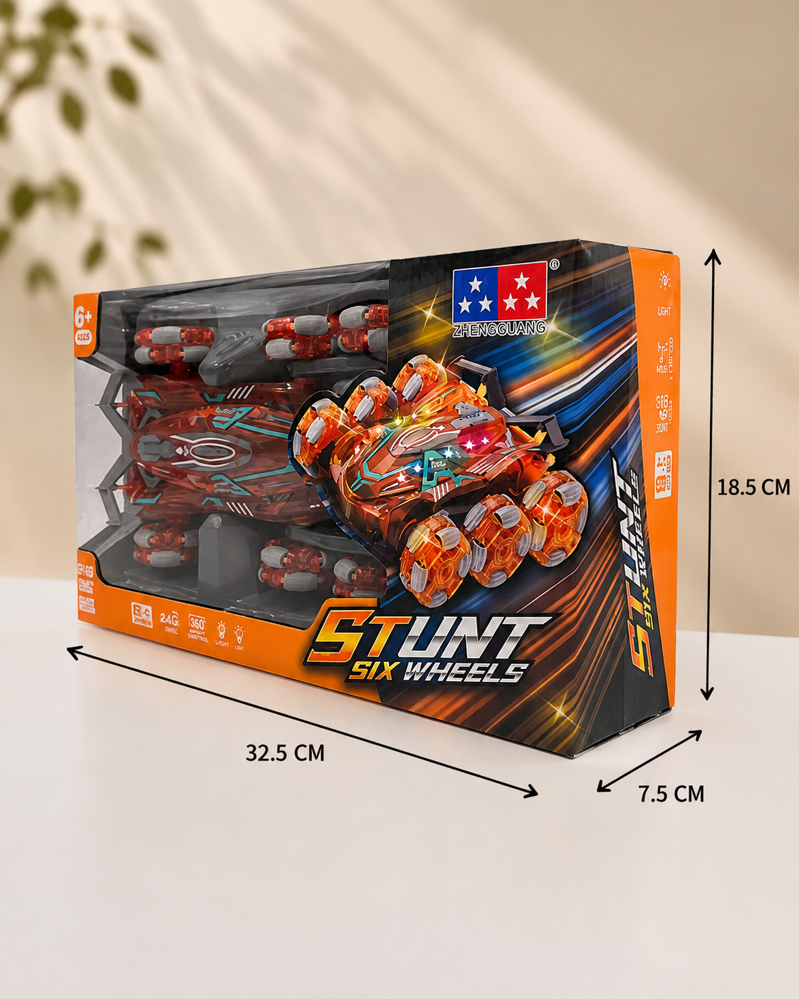 X-Drive™ 6-Wheel All-Terrain RC Stunt Car – Dual Control with LED, Mist, and Music Effects