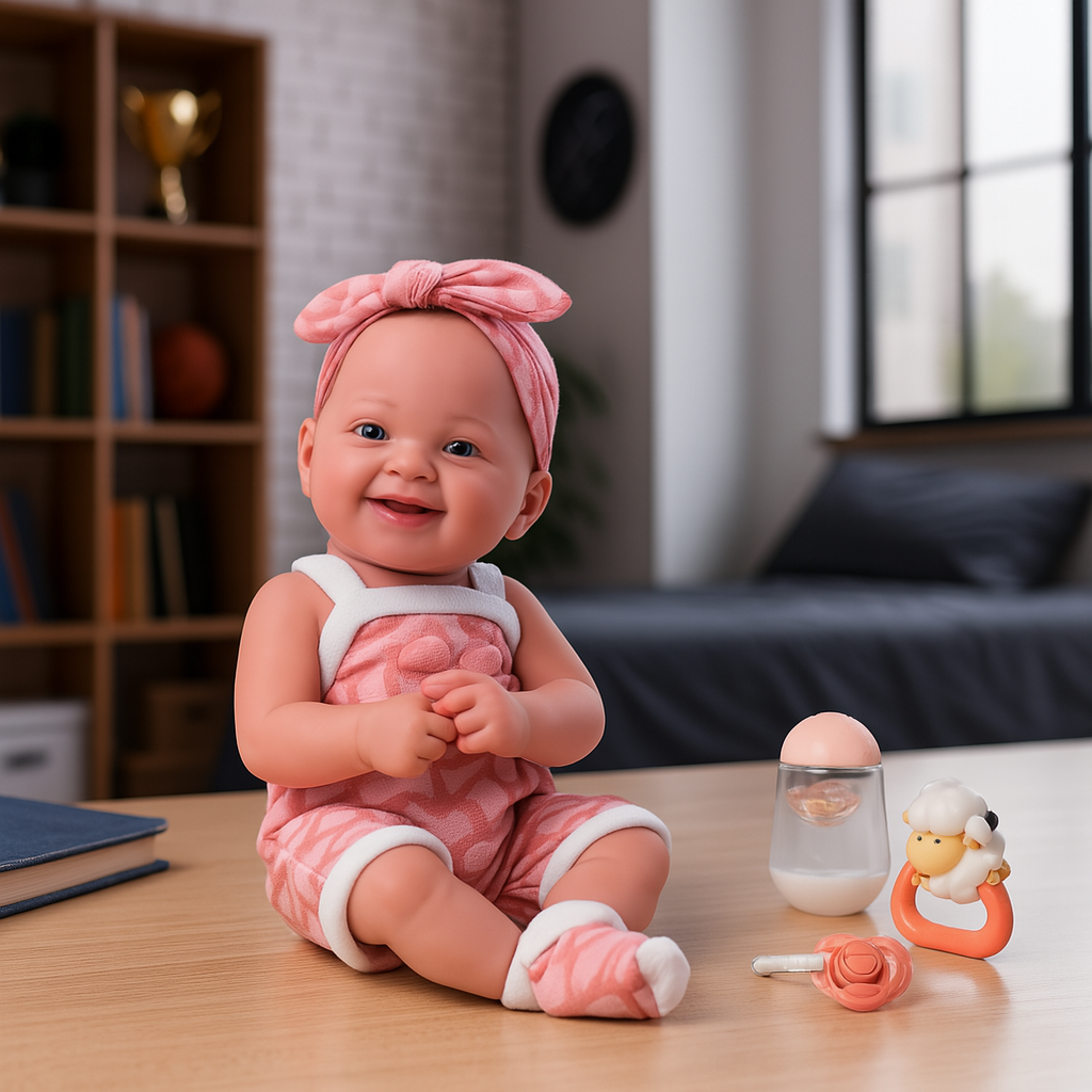ست عروسک کودک Snuggle & Smile – عروسک واقعی ۳۶ سانتی متری با اسباب بازی و لوازم جانبی مخملی