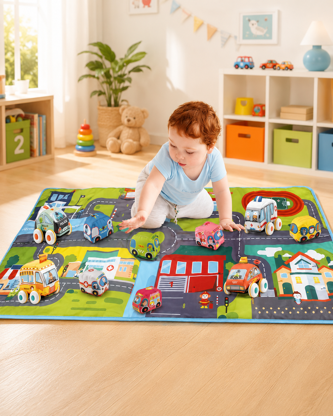 Huanger Game Carpet with Soft Cars