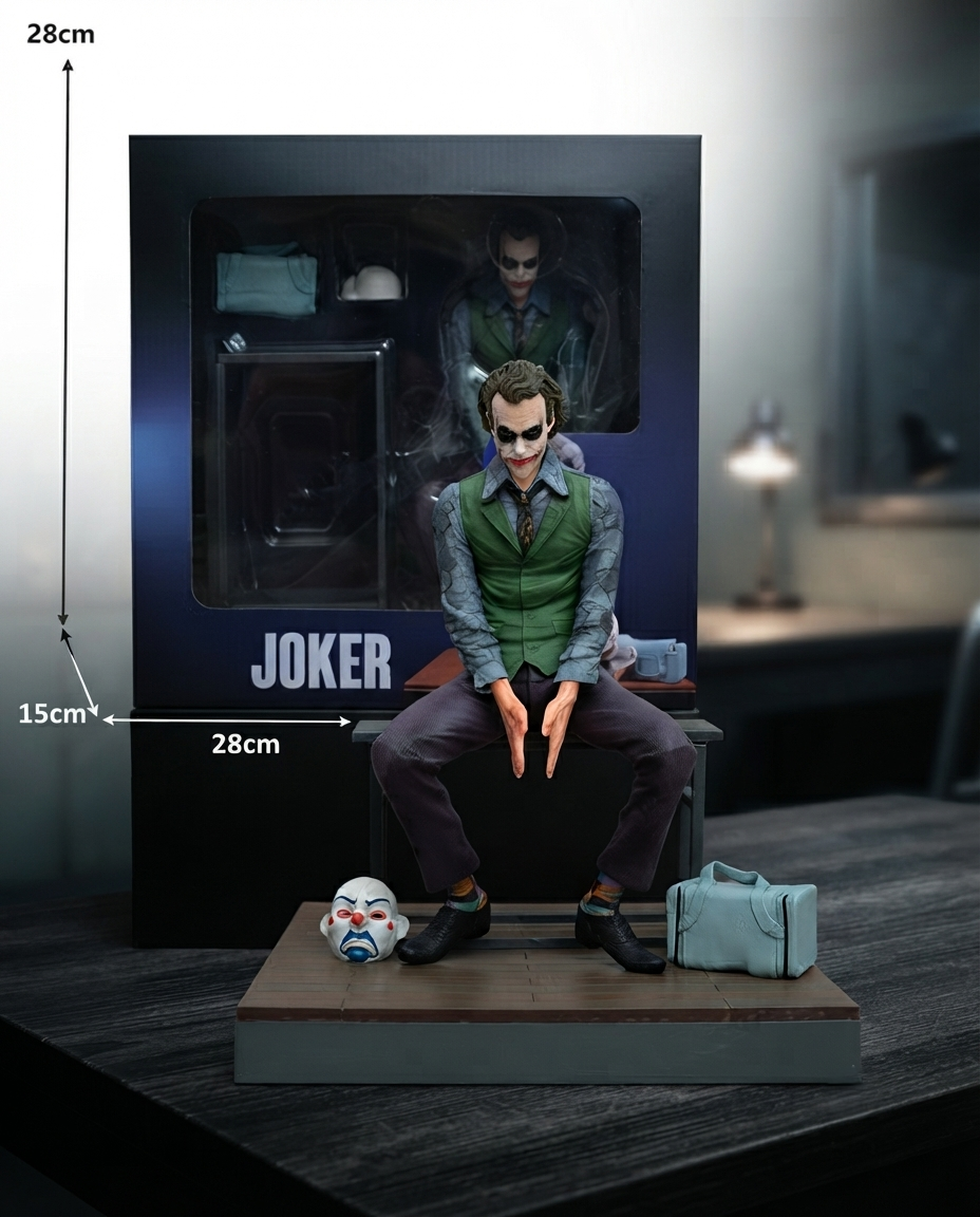 Joker Heath Ledger Sitting Figure Desktop Model Ornament