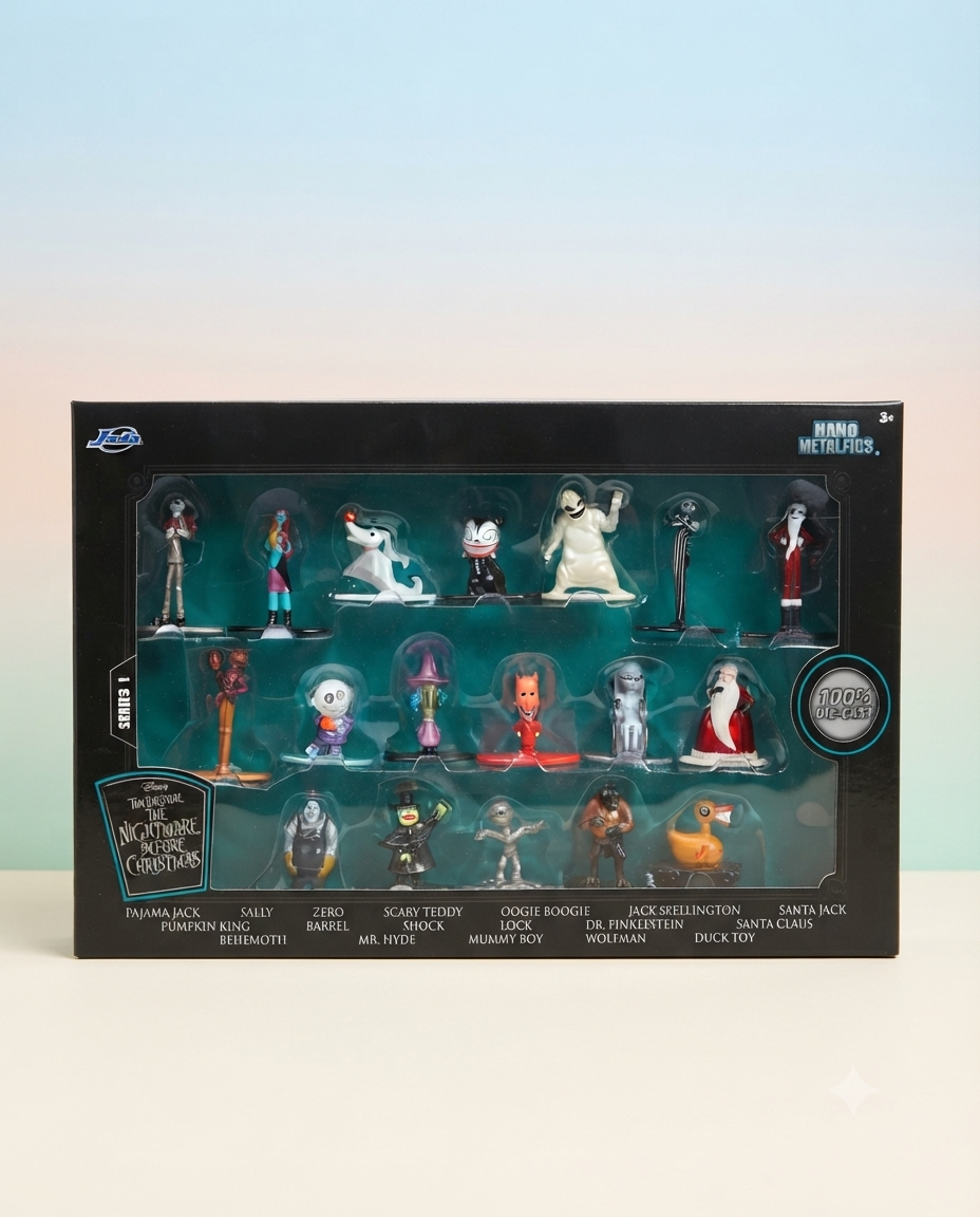 Nightmare Before Christmas Nano Metalfigs 18 Pack | 1.65 Inch Die-Cast Figures