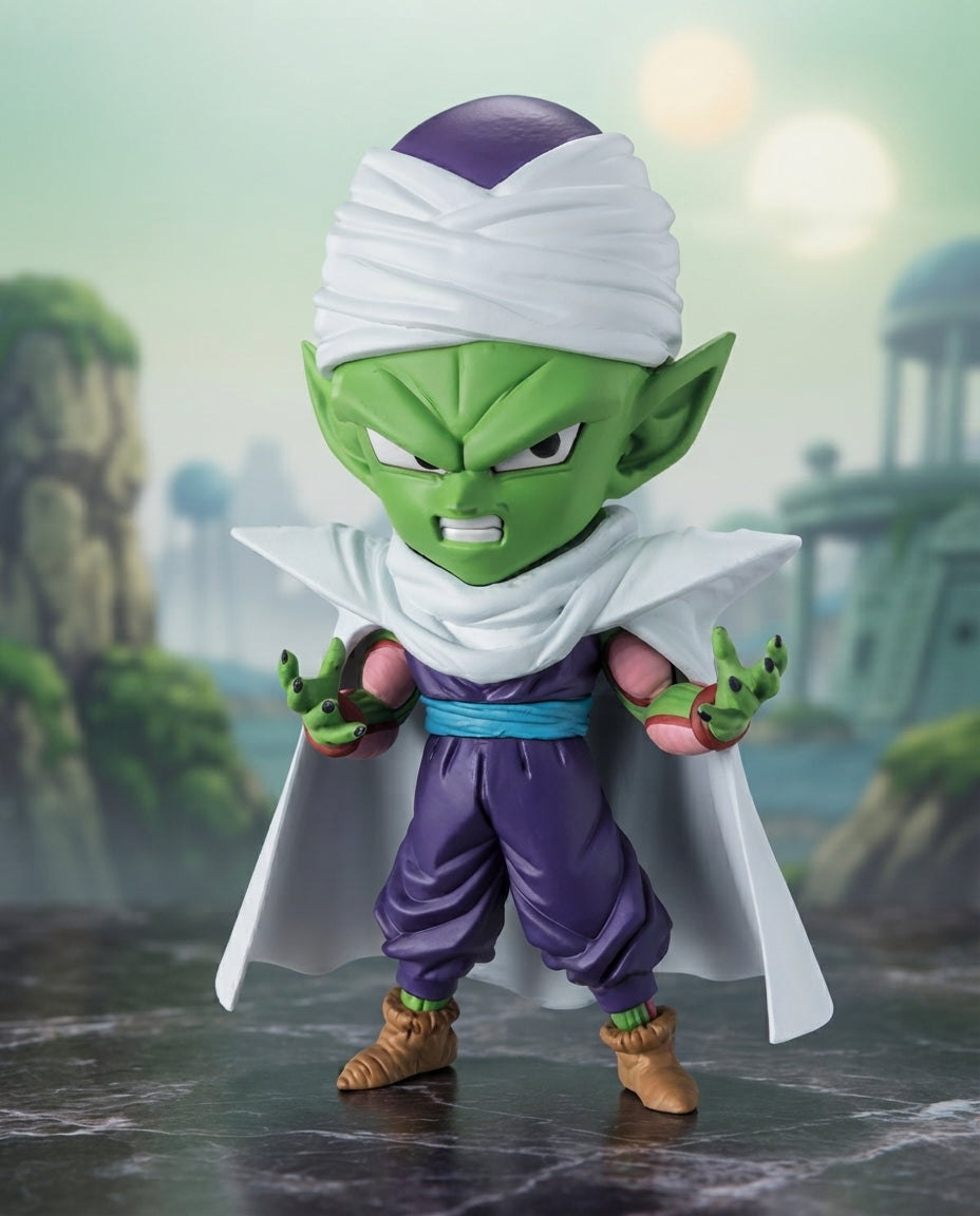 Bandai Chibi Masters Piccolo action figure in green skin, white cape, and purple tunic
