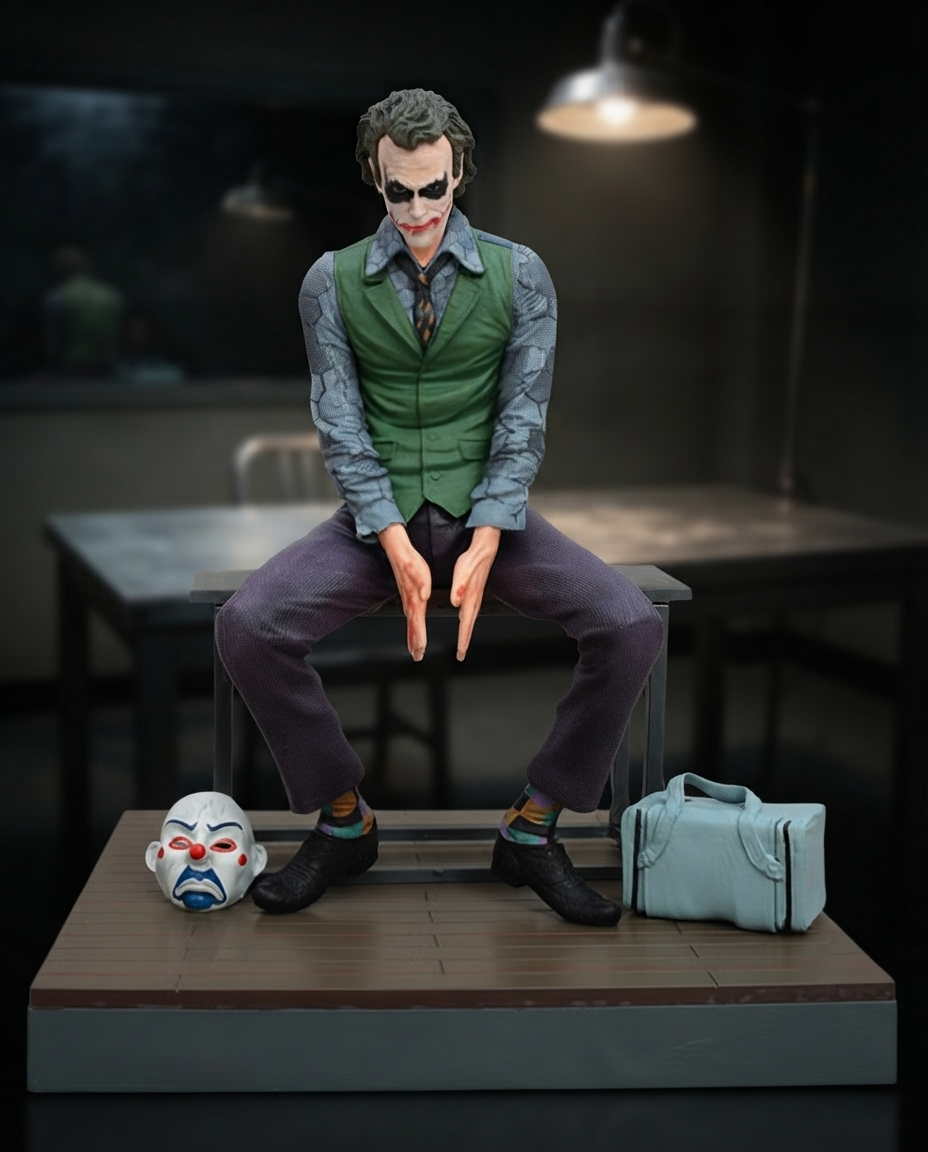 Joker Heath Ledger Sitting Figure Desktop Model Ornament