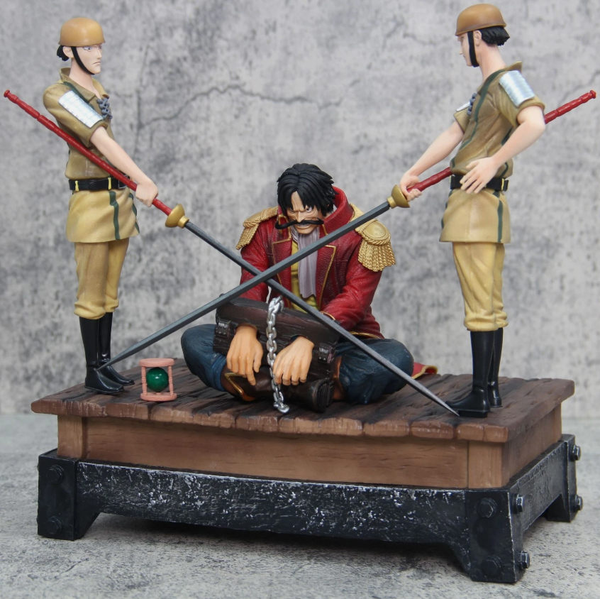 Anime One Piece Soldier's Execution Platform Handcuffs Gol D. Roger Model 26CM