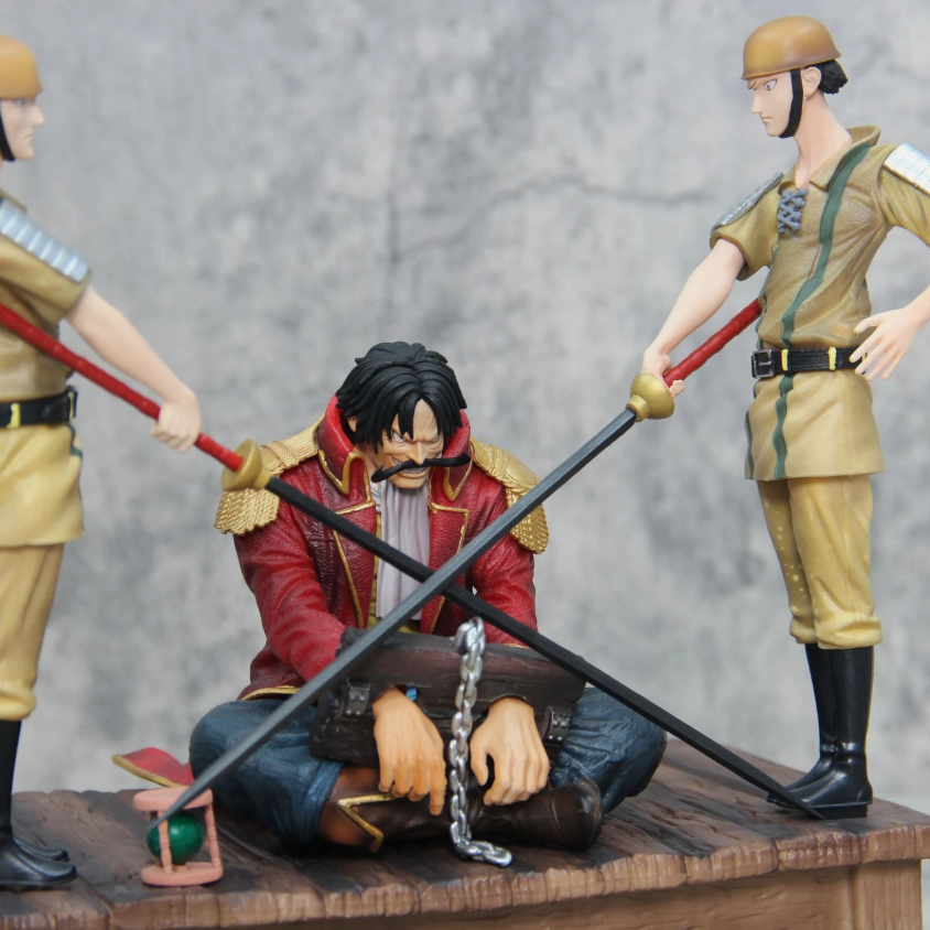 Anime One Piece Soldier's Execution Platform Handcuffs Gol D. Roger Model 26CM