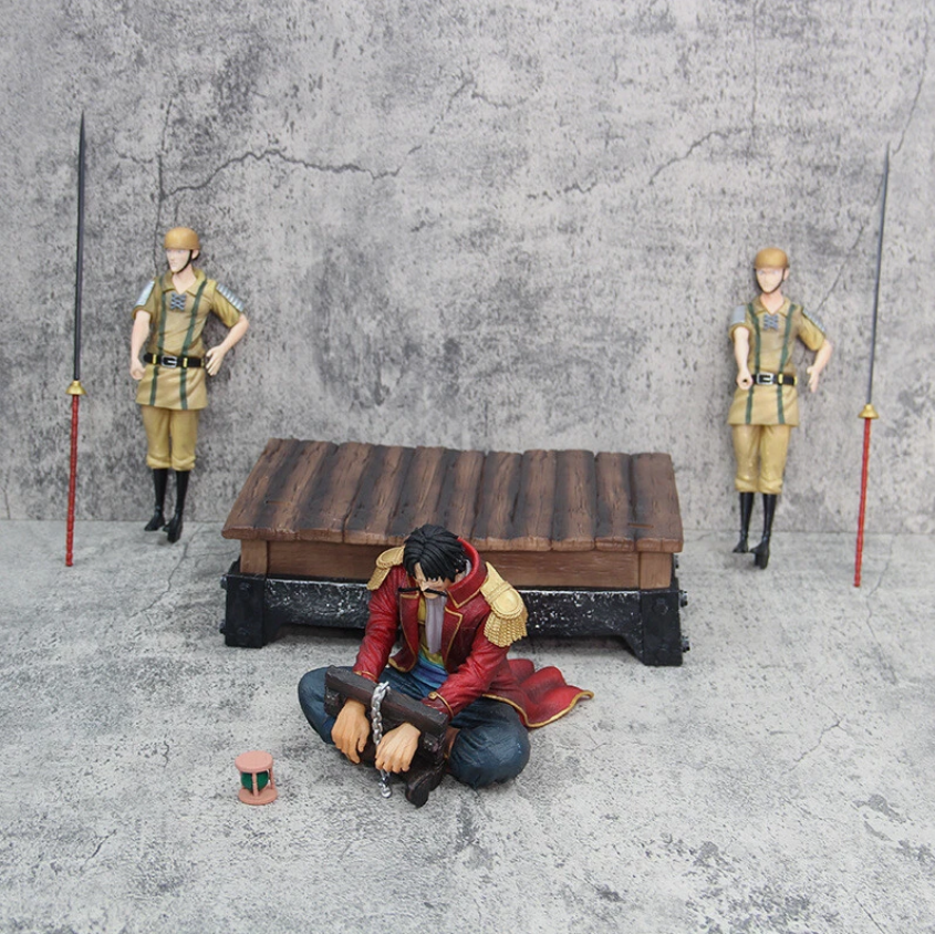 Anime One Piece Soldier's Execution Platform Handcuffs Gol D. Roger Model 26CM