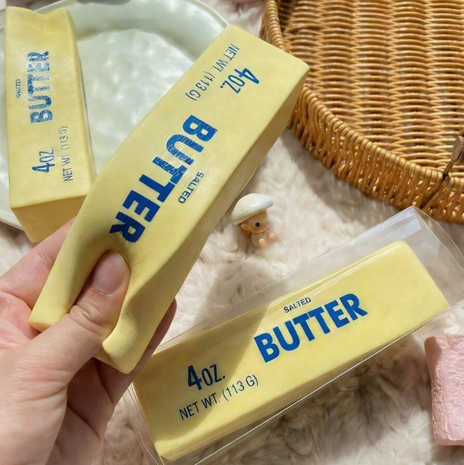Butter Squishy Toy, Soft Slow Rising Squeeze Butter Squishy, Realistic Texture Sensory Play Toy, Fun Desk Toys for Kids, Teens & Adults
