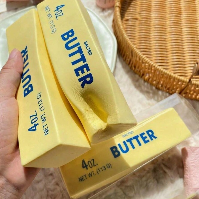 Butter Squishy Toy, Soft Slow Rising Squeeze Butter Squishy, Realistic Texture Sensory Play Toy, Fun Desk Toys for Kids, Teens & Adults