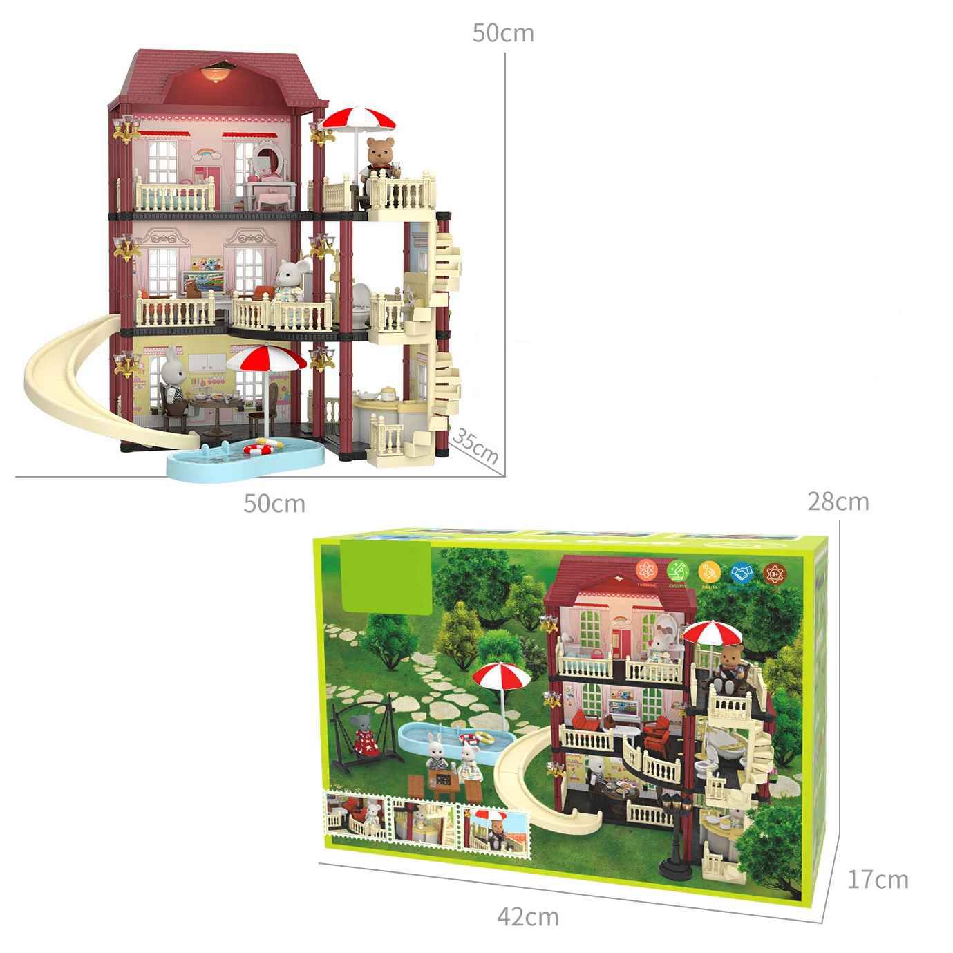 3 در 1 DIY Koala Diary (koala town) مدل ویلاهای تعطیلات لوکس، با 212 عدد برای 3+ سال