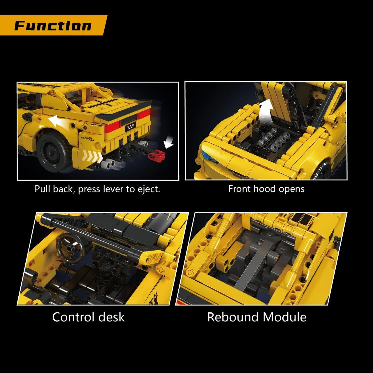 Mold King 15081 Bumblebee Pull Back Car