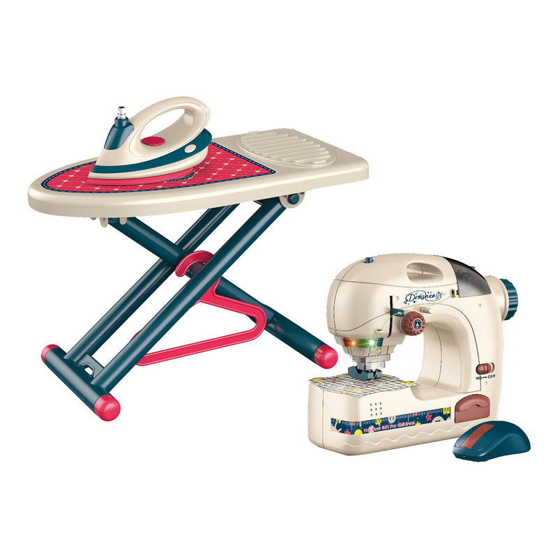 Iron and Sewing Machine (3 PCS) Toy Set for 3+ ages