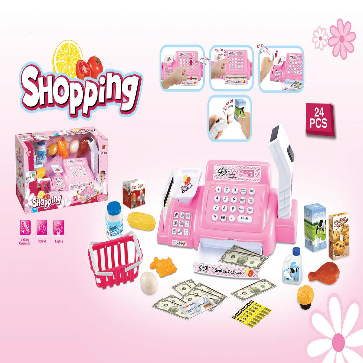 فروشگاه نقدی کودکان نوپا صندوقدار Playset سوپرمارکت رنگارنگ