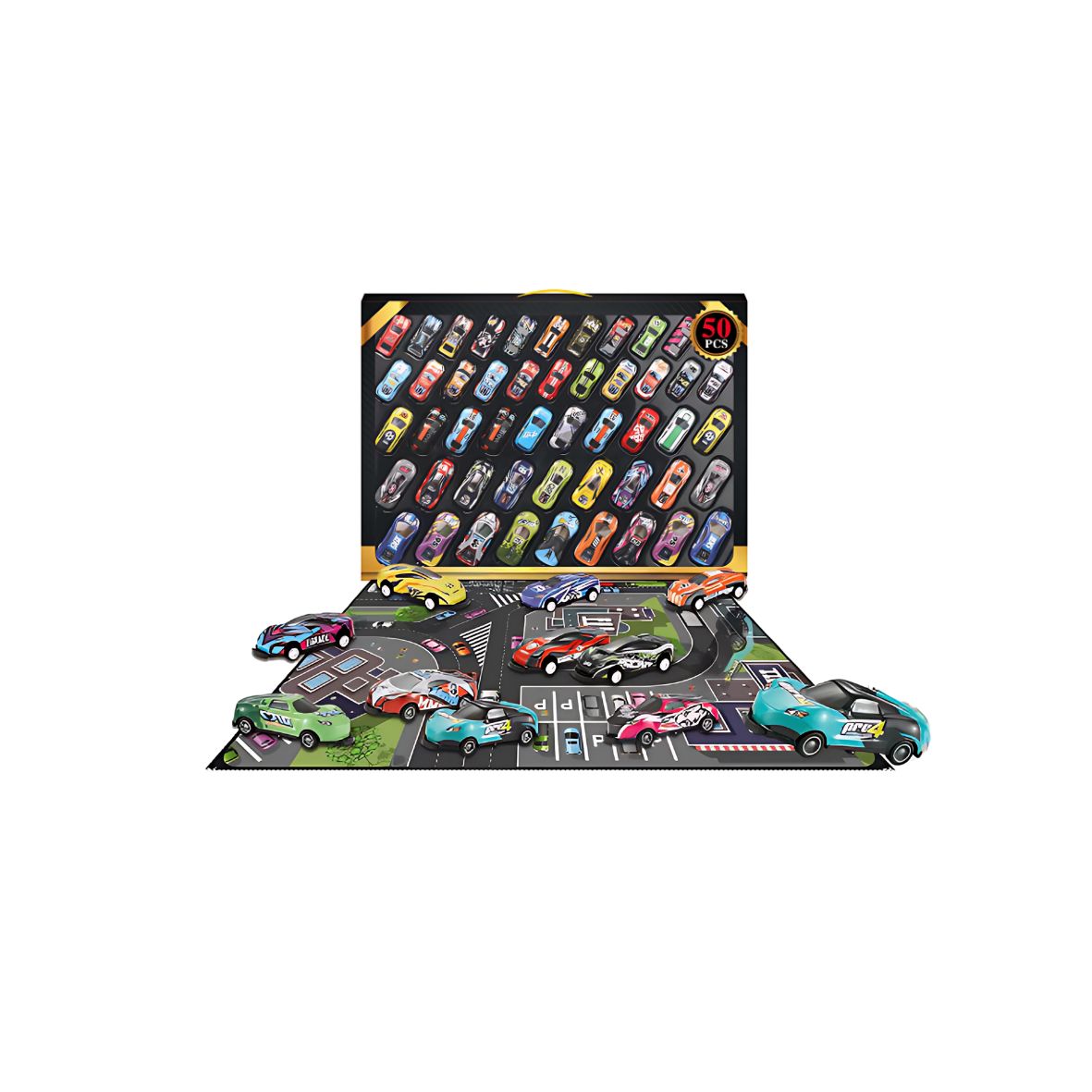 50-Piece Die-Cast Racing Car Set