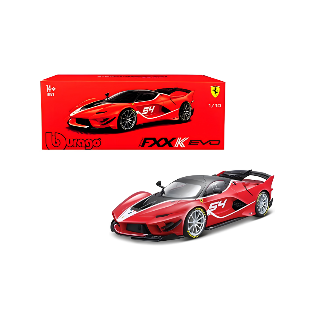 Bburago Ferrari FXX K EVO No. 54 Die-Cast Model Car 1:18 Scale – Signature Series