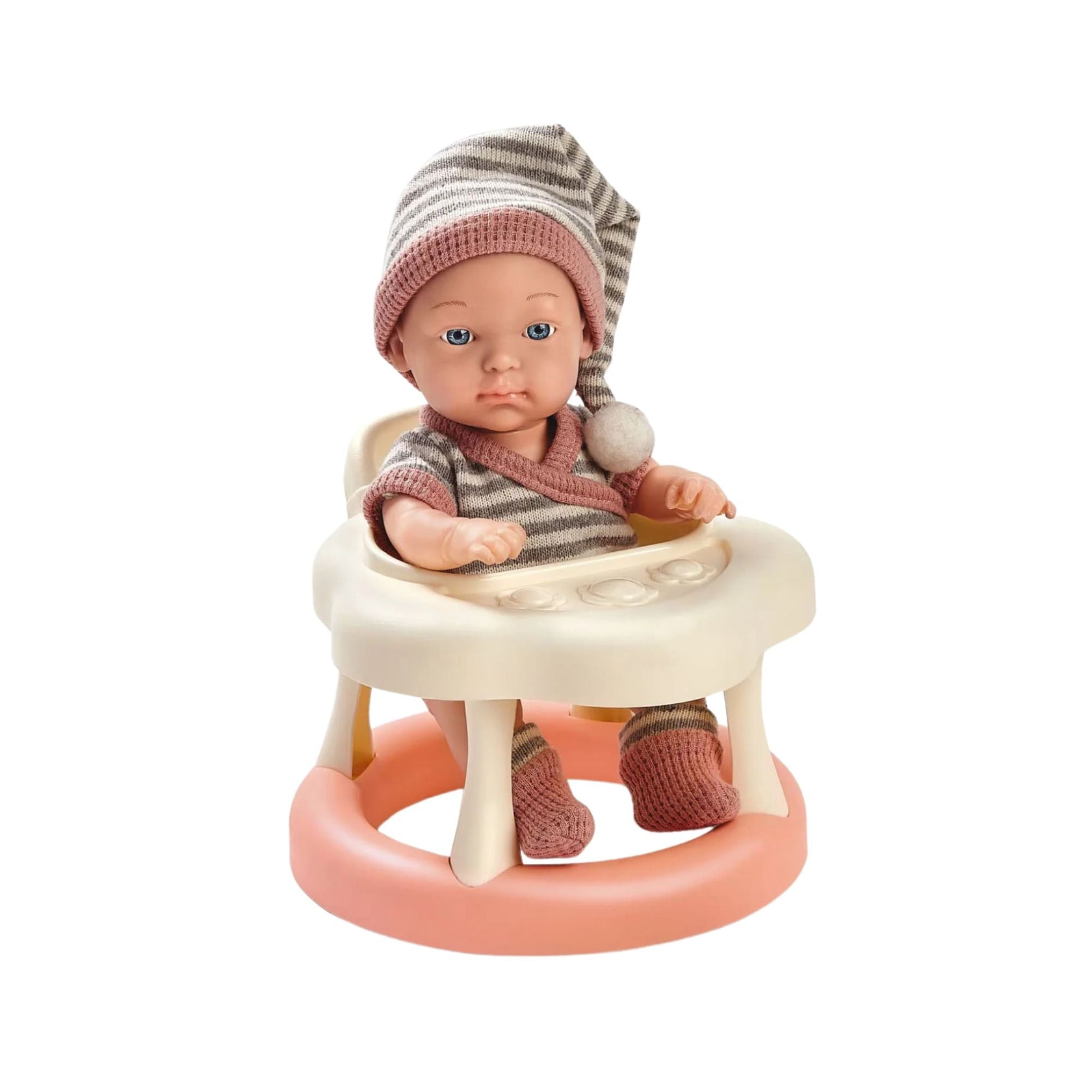 Little Diner Baby Doll Set – Seated Doll with High Chair & Feeding Accessories – product view