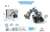 Blue hydraulic excavator