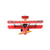 Vintage Red and Yellow Biplane Metal Model – Handcrafted Aviation Decor