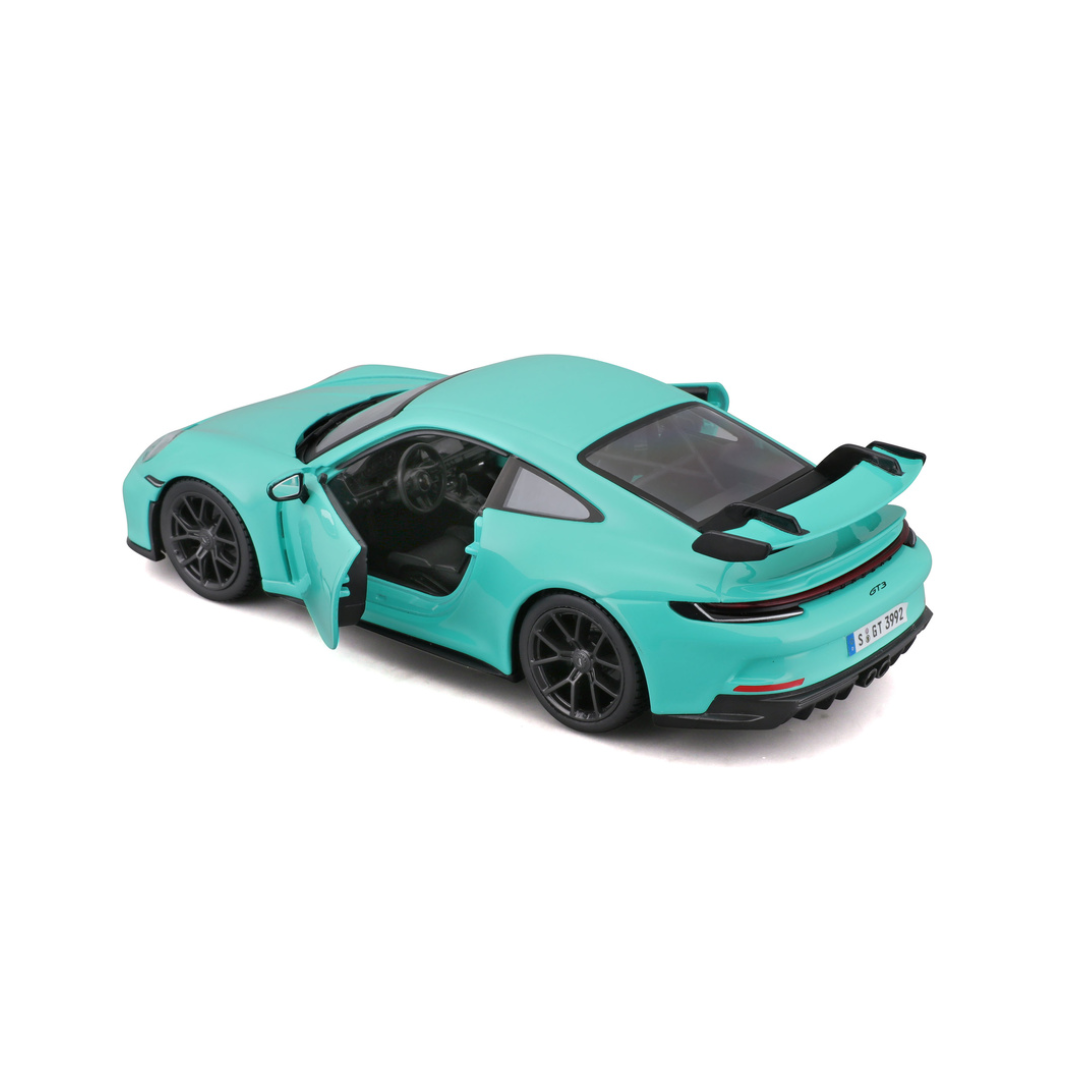 سيارة بوراجو بورش 911 GT3 طراز مصبوب مقياس 1:24 - أخضر نعناعي