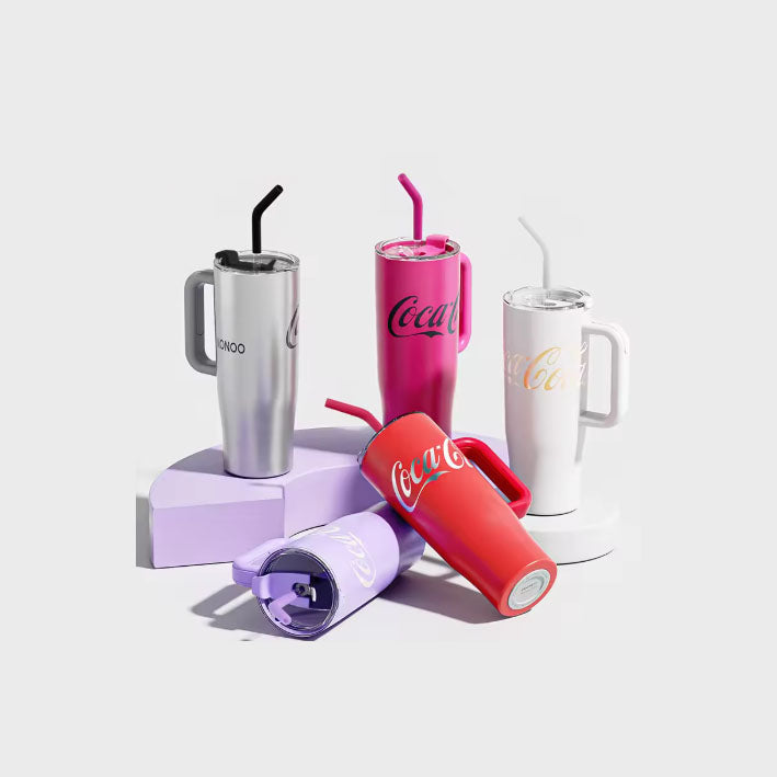 NONOO 1200ml Stainless Steel Tumbler with Handle and Straw