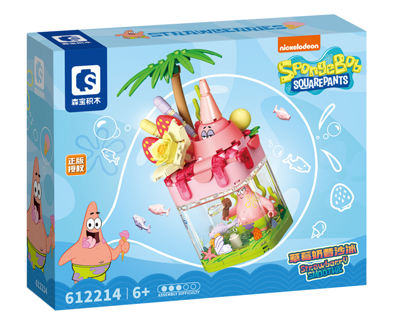 Sembo SpongeBob Patrick Star Strawberry Milkshake Smoothie