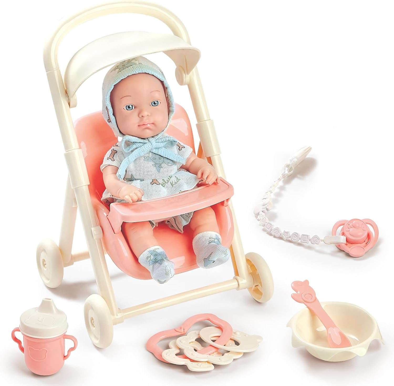 Sweet Stroll Baby Doll Set – Realistic Doll with Stroller & Feeding Accessories