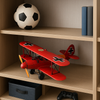 Vintage Red and Yellow Biplane Metal Model – Handcrafted Aviation Decor