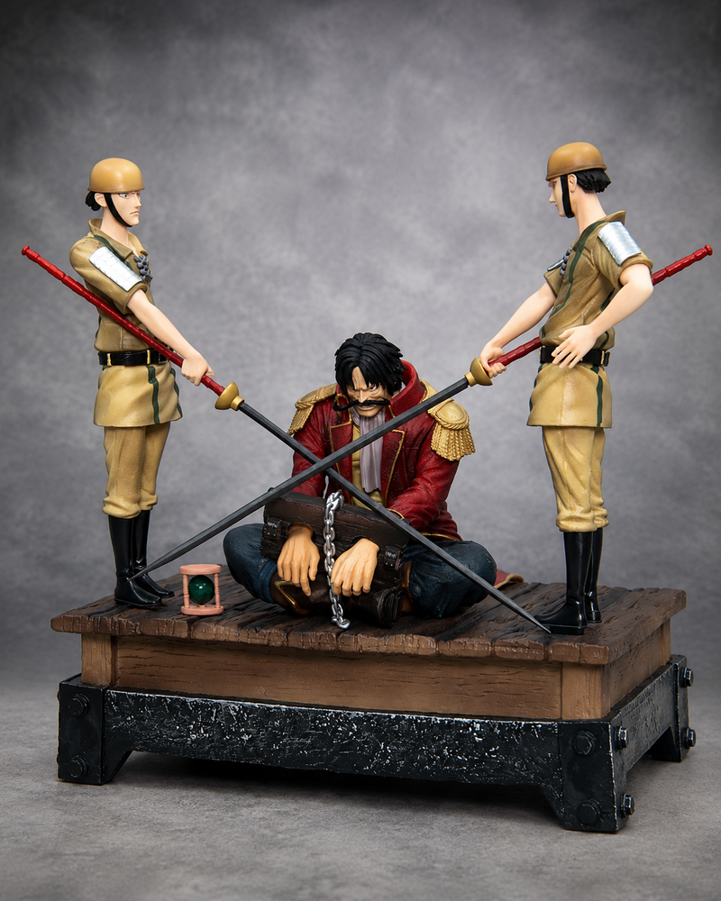 Anime One Piece Soldier's Execution Platform Handcuffs Gol D. Roger Model 26CM