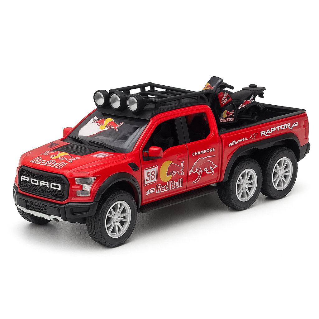 Red Bull Style 6-Wheel Raptor Pickup Truck