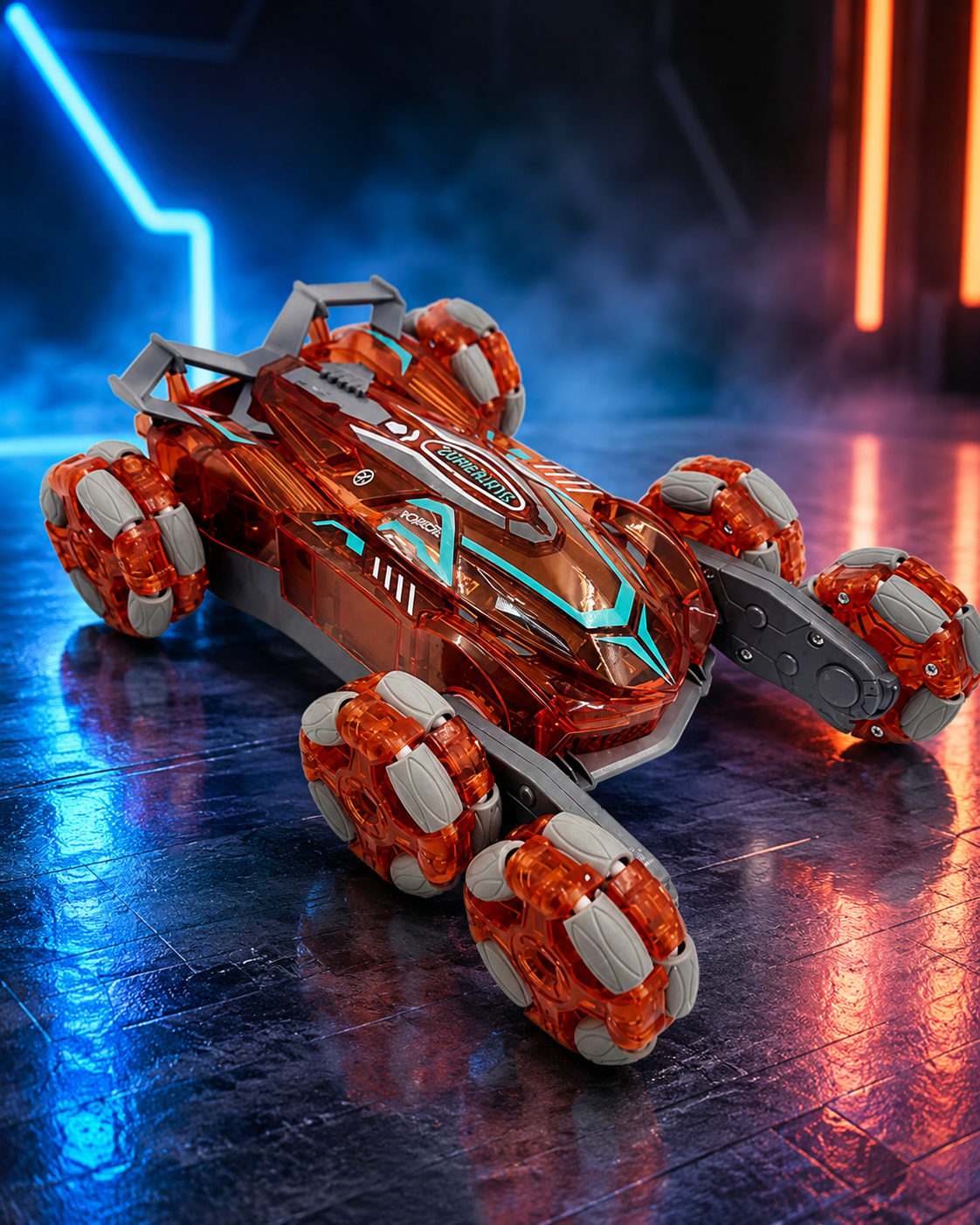 X-Drive™ 6-Wheel All-Terrain RC Stunt Car – Dual Control with LED, Mist, and Music Effects