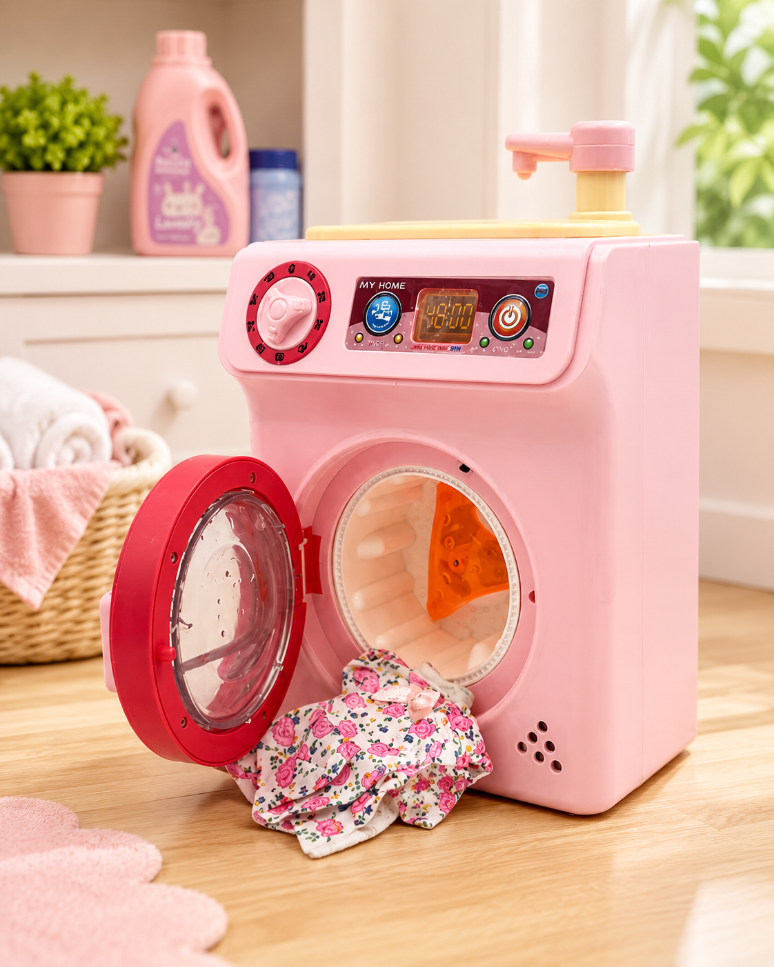 electric pink washing machine – product view