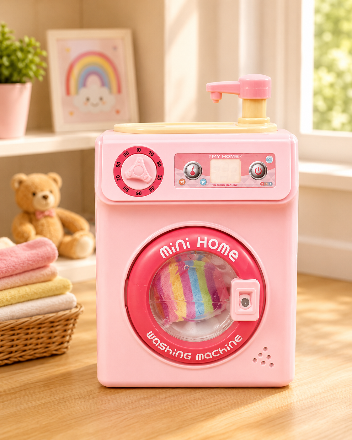 electric pink washing machine – alternate view