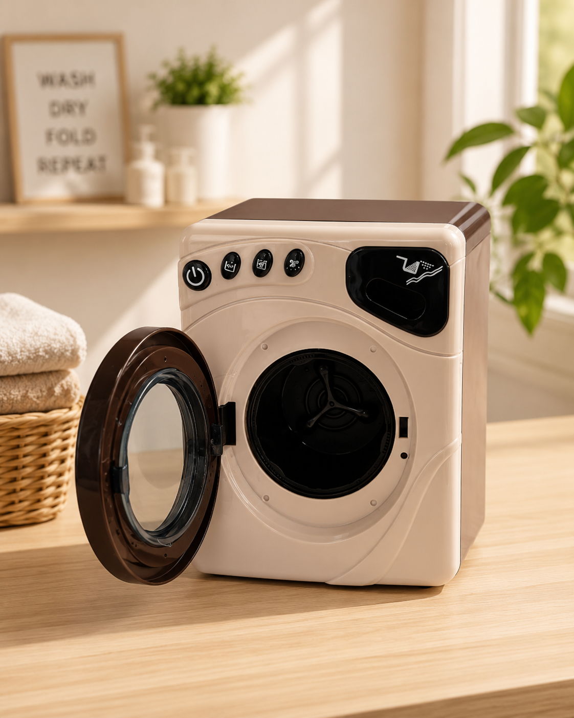 electric mini brown washing machine set