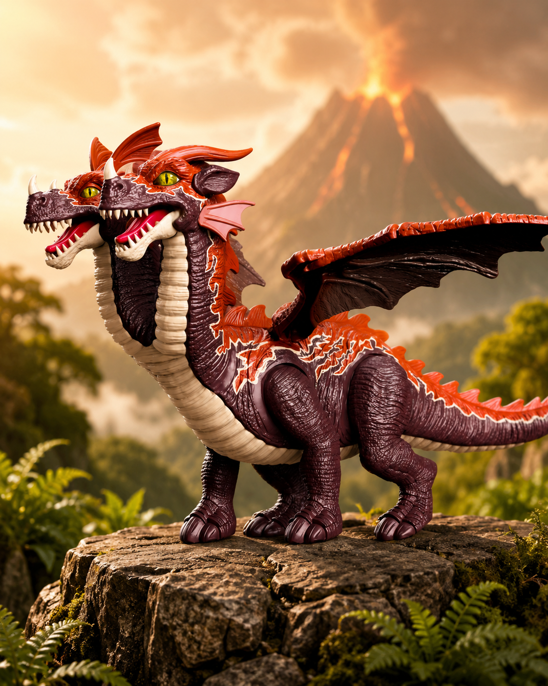 electric walking and egg-laying dragon, double head model