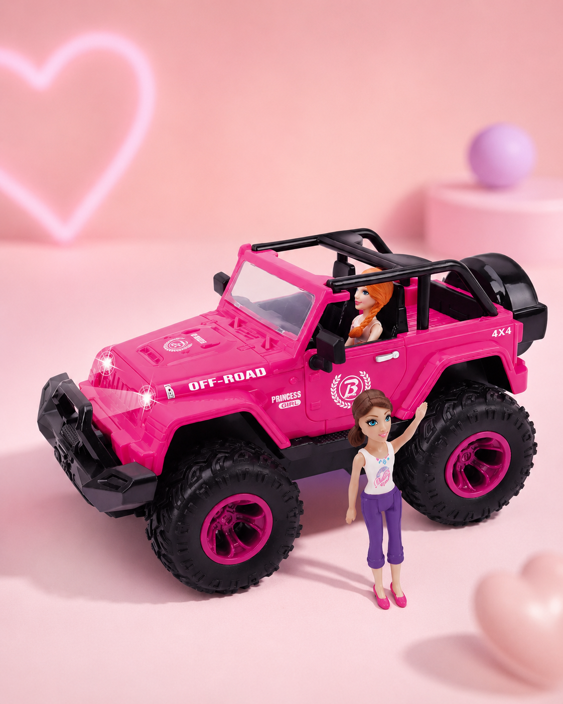 Off-Road Travel Car with Camping Gear & Doll – product view