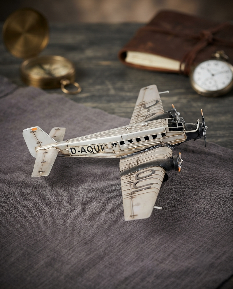 Vintage Metal Aircraft Model – Handcrafted Airplane Decor