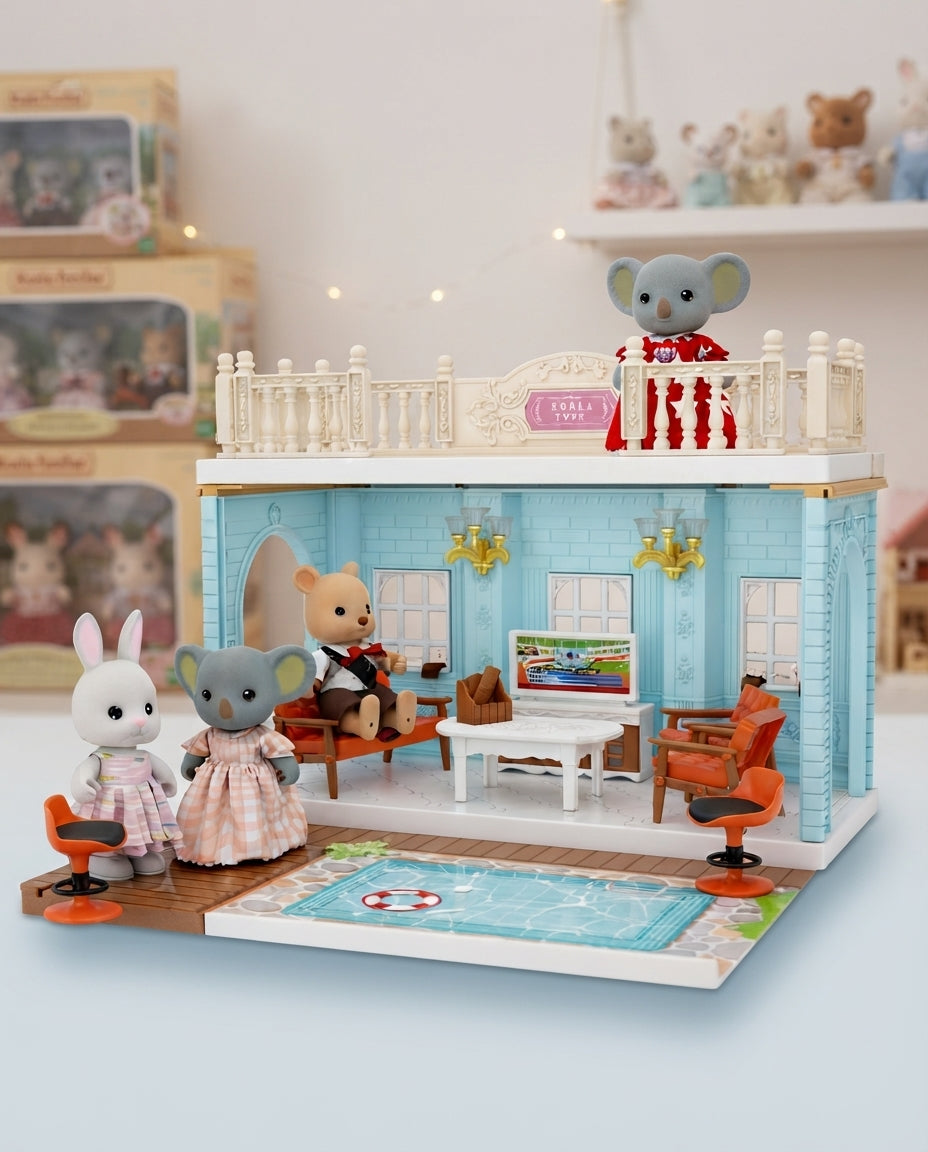 DIY koala diary (koala town) villa Bedroom model, with 45 PCS for 3+ years