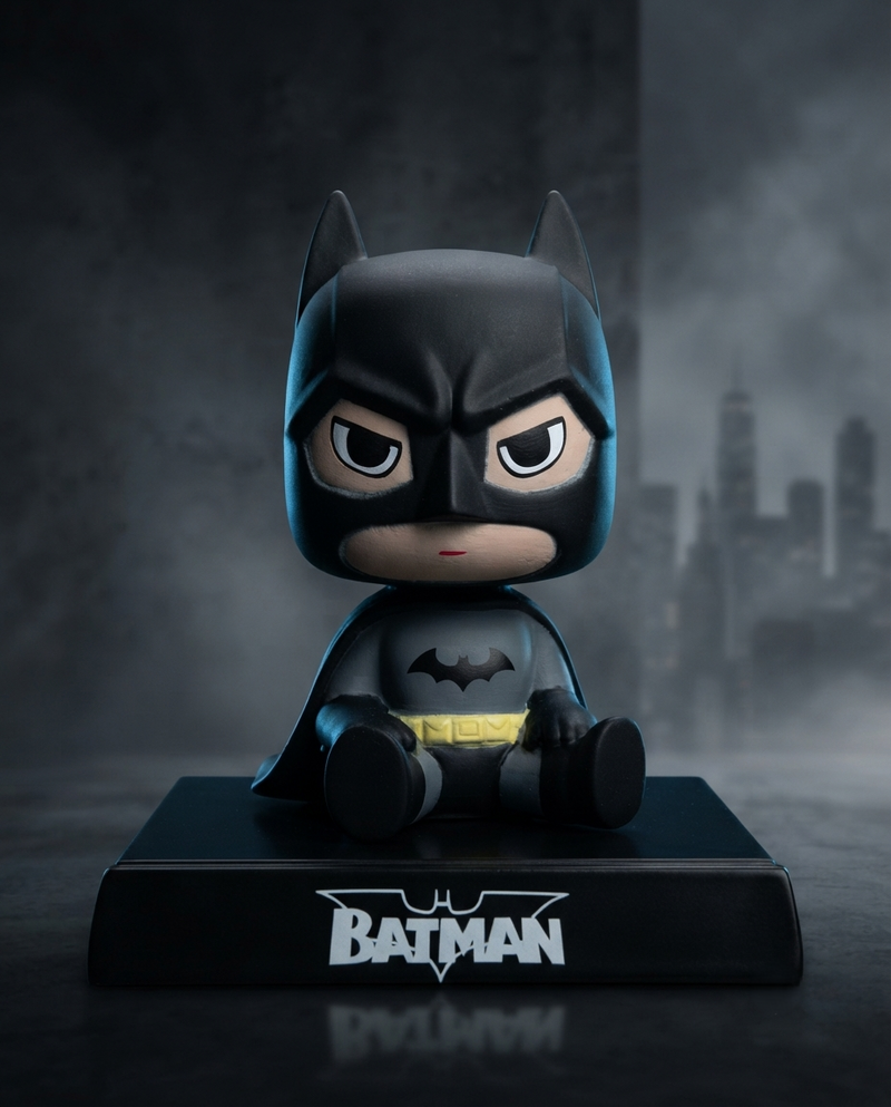 Super Hero Batman Action Figure Limited Edition Bobblehead with Mobile Holder for Car Dashboard, Office Desk & Study12 cm