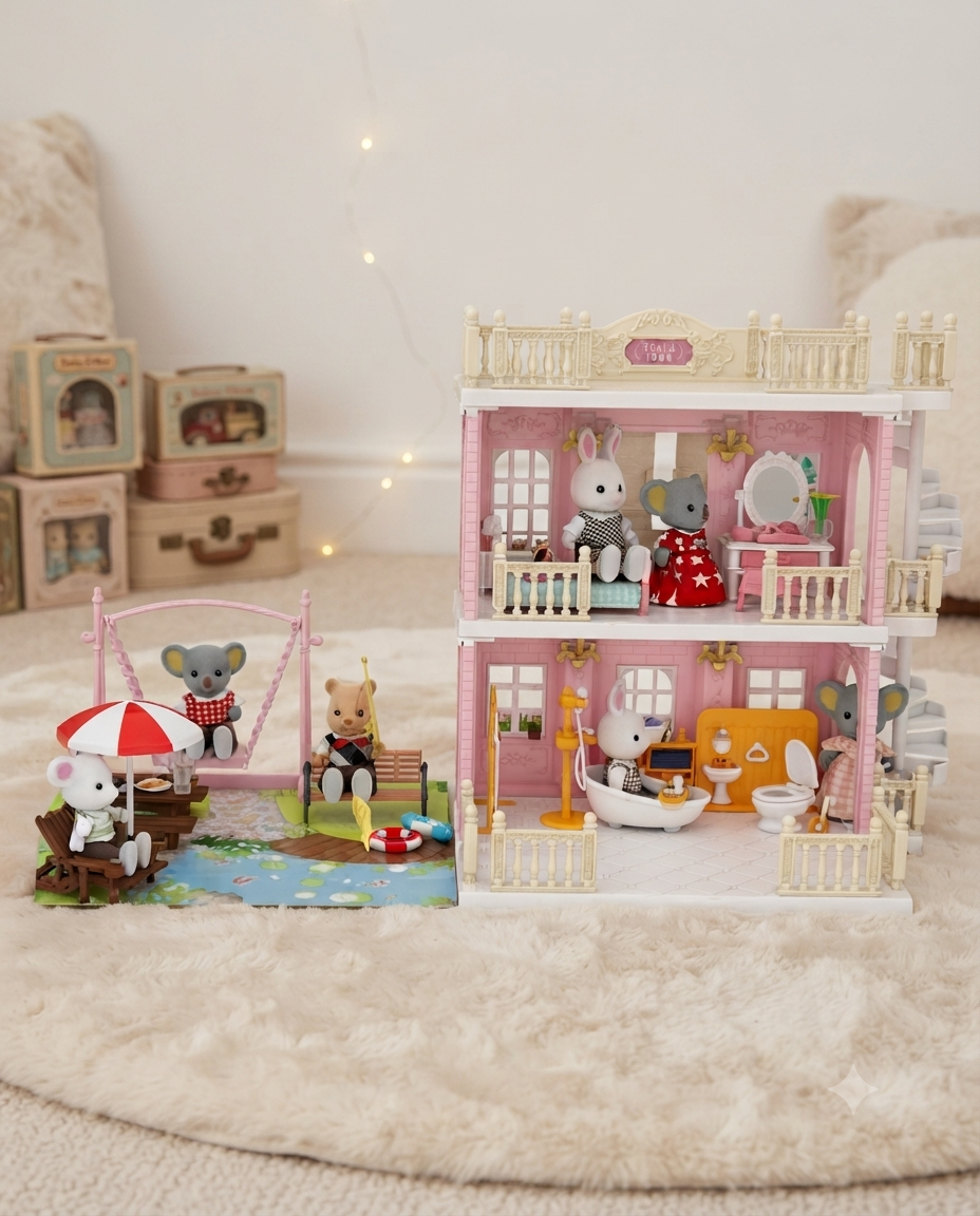 DIY koala diary (koala town) villa Bedroom &Bathroom model, with 170 PCS for +3 years